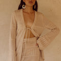 RILEY KNIT MINI SKIRT - SAND