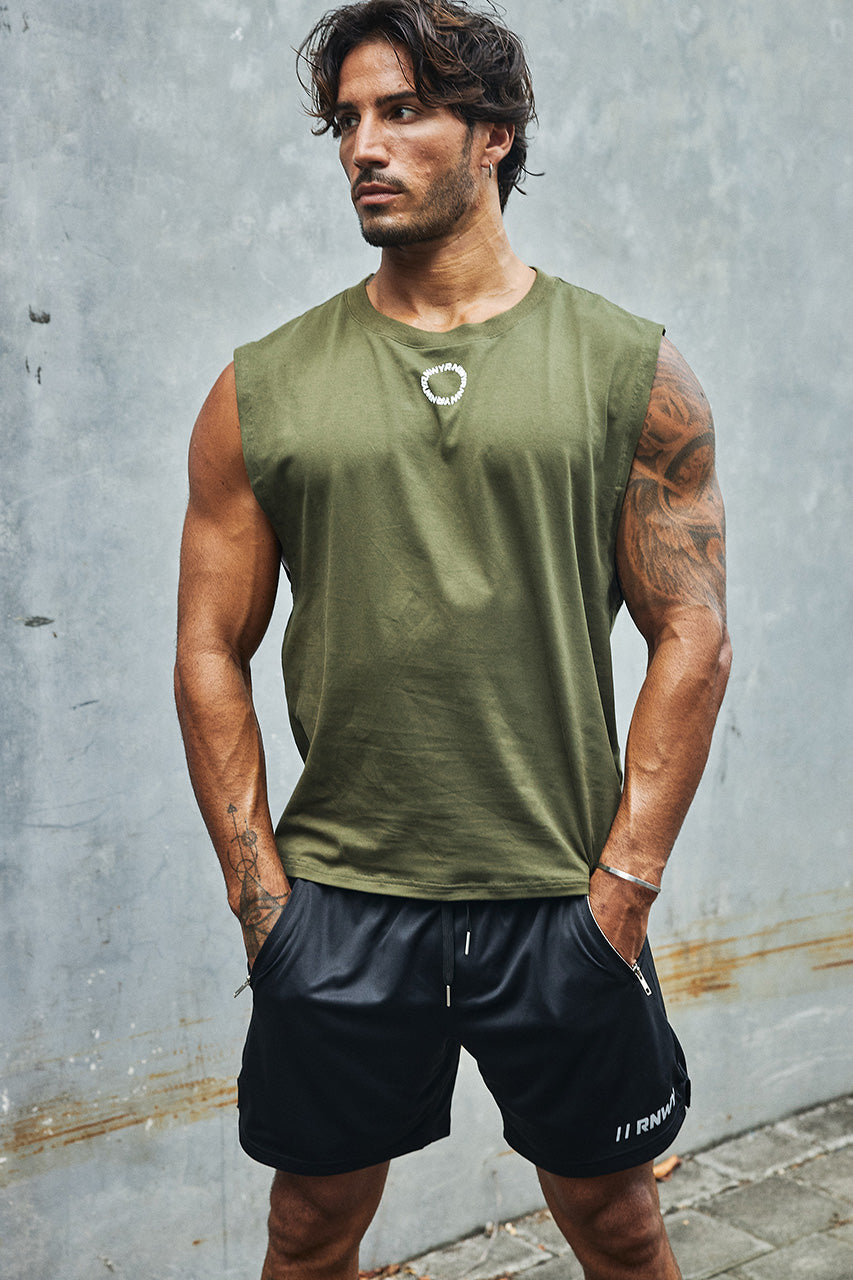 RNWY CREST FITTED TANK TOP - KHAKI - RNWYCRESTFITTEDTANKTOP-KHAKI-04