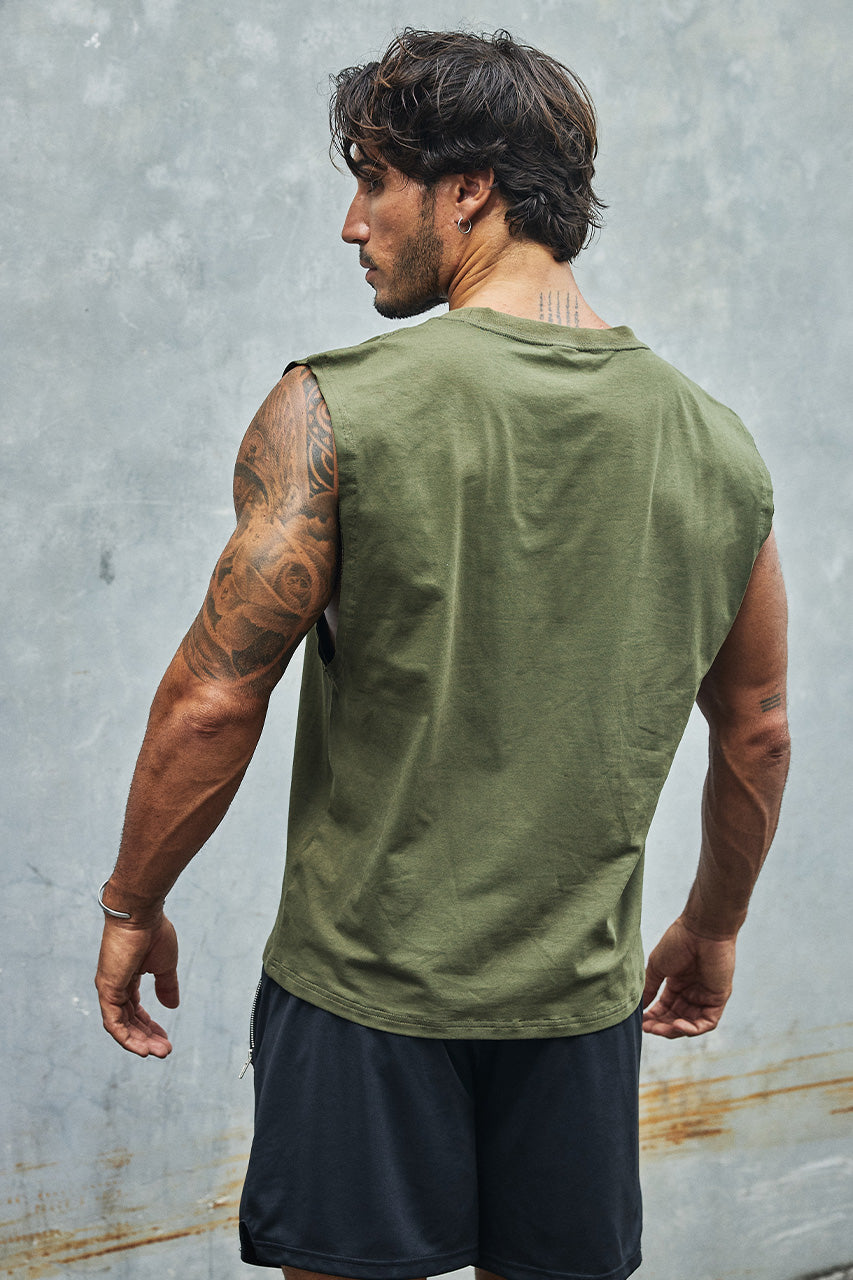 RNWY CREST FITTED TANK TOP - KHAKI - RNWYCRESTFITTEDTANKTOP-KHAKI-07