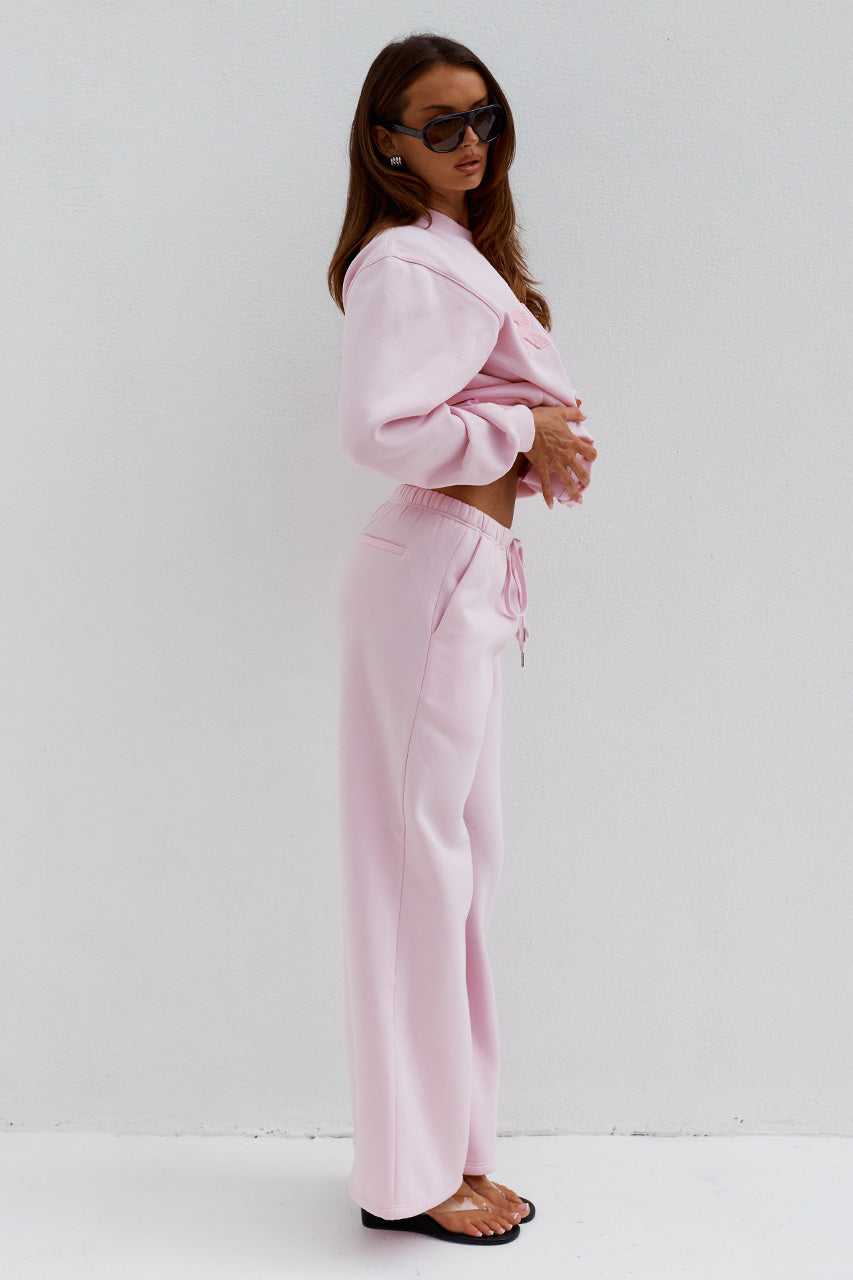 SHOBI LOW RISE TRACK PANTS - BALLET PINK - RNWYCREWNECKSWEATERxSHOBILOWRISETRACKPANTS-BALLETPINK-1