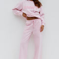 SHOBI LOW RISE TRACK PANTS - BALLET PINK