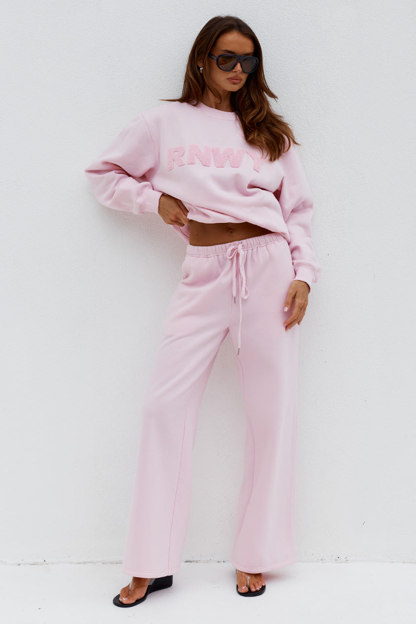SHOBI LOW RISE TRACK PANTS - BALLET PINK XXL - RNWYCREWNECKSWEATERxSHOBILOWRISETRACKPANTS-BALLETPINK-5