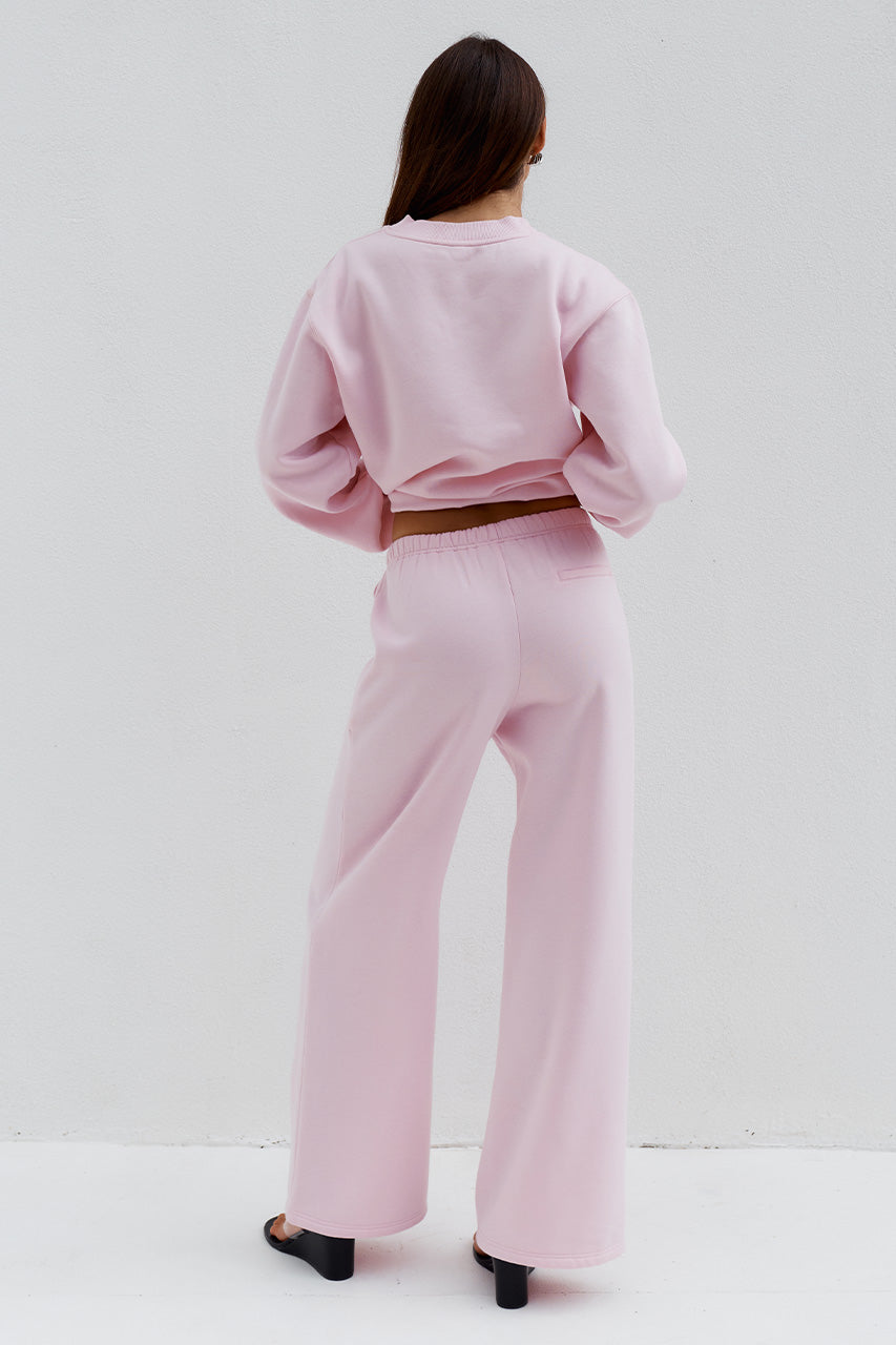 SHOBI LOW RISE TRACK PANTS - BALLET PINK