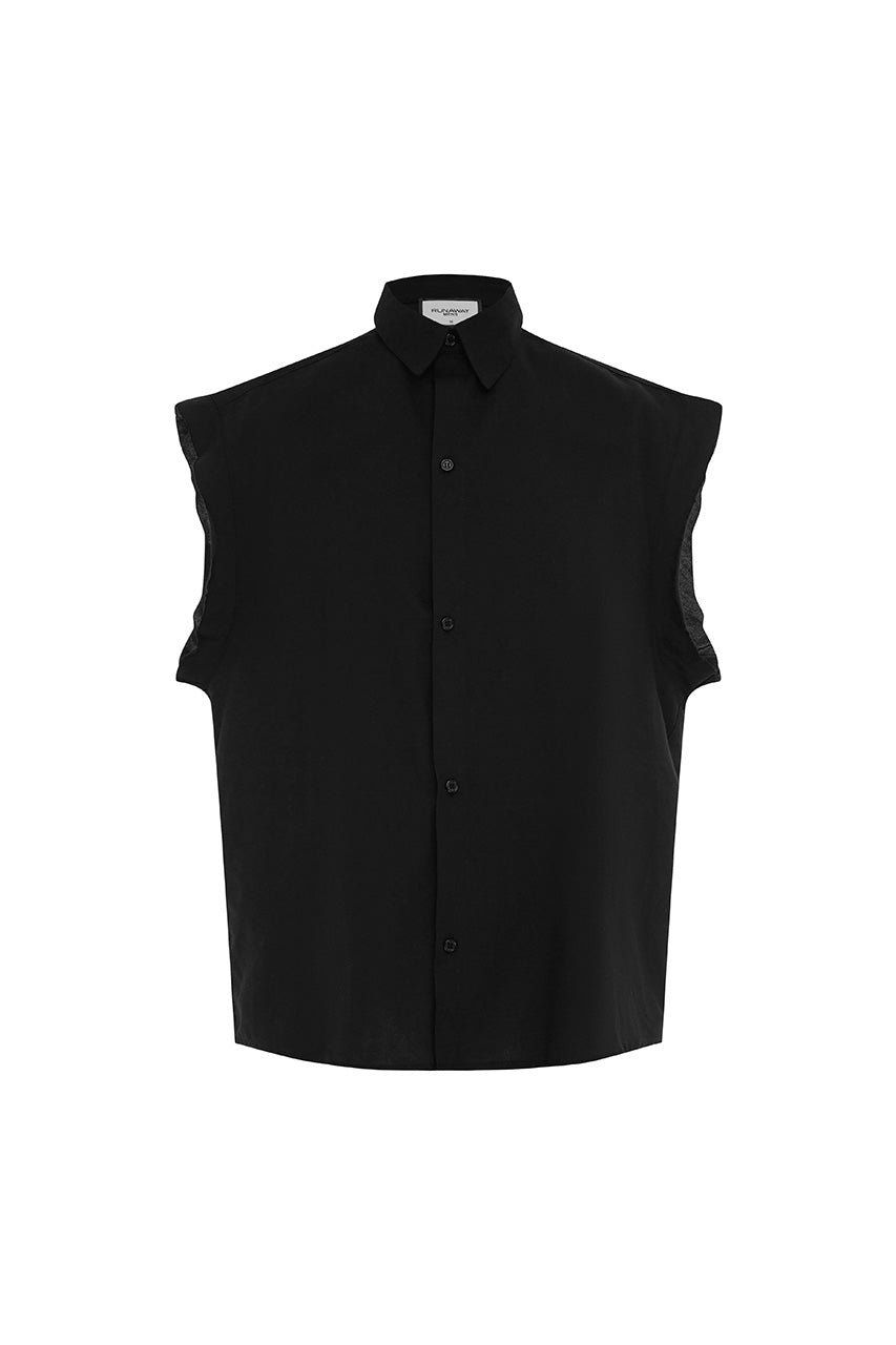 ROMAN SLEEVELESS SHIRT - BLACK - ROMANSLEEVELESSSHIRT-BLACK
