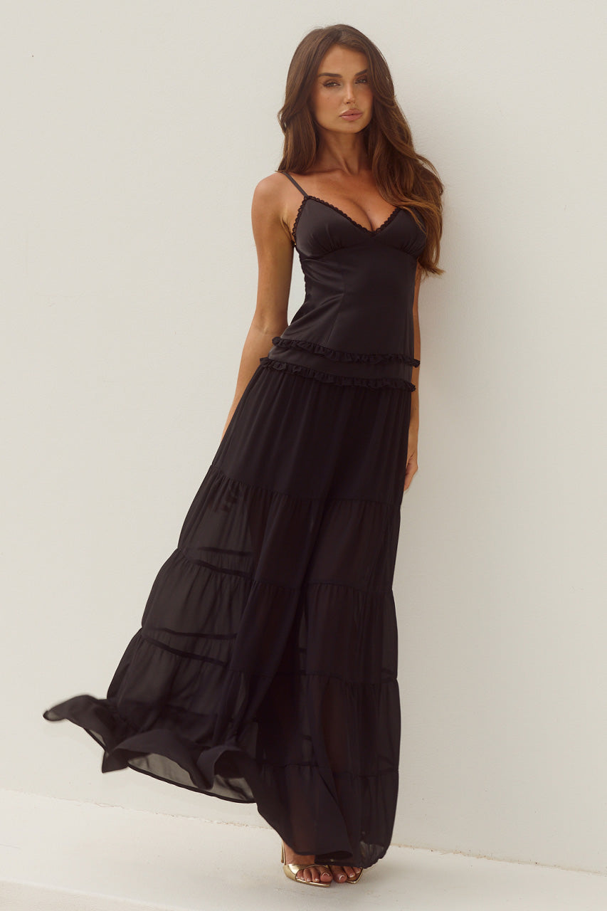 ROSETTA BACKLESS TIERED MAXI DRESS - BLACK XXL - ROSETTABACKLESSTIEREDMAXIDRESS-BLACK-5