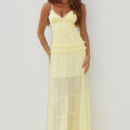 ROSETTA BACKLESS TIERED MAXI DRESS - BUTTER