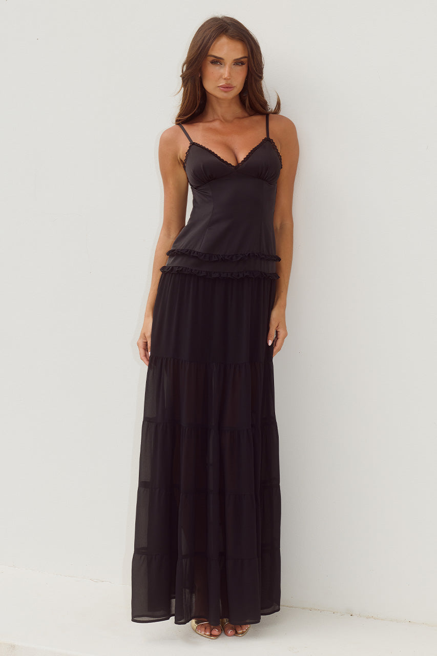 ROSETTA BACKLESS TIERED MAXI DRESS - BLACK - ROSETTABACKLESSTIEREDMAXIDRESS-BLACK