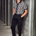 RUBEN COLLARED KNIT TOP - BLACK/SAND