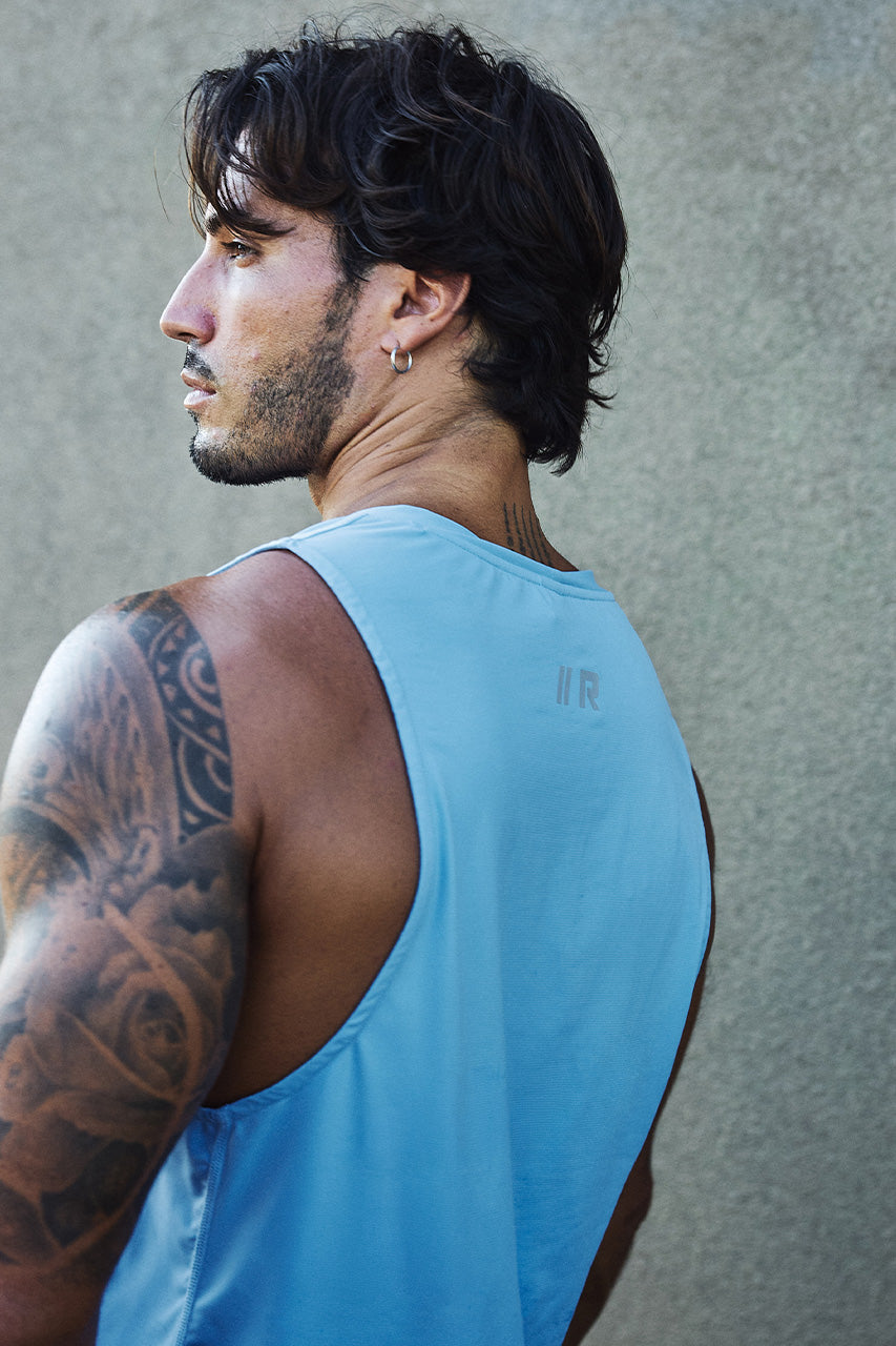 RUNAWAY MUSCLE TANK TOP - BLUE - RUNAWAYMUSCLETANKTOP-BLUE