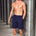 ZAYN ELASTIC WAIST SHORTS - NAVY