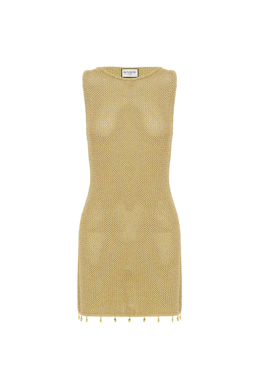 ARIYA SLEEVELESS MINI DRESS - GOLD - Runaway_B45_35_efb59d5f-0935-404e-a95a-7aba297adbc5