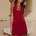 SABRINE HALTER CORSET MINI DRESS - CHERRY