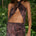 SACHI CROSS FRONT HALTER  TOP - TRIANA CHOCO