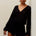 SAMANTHA RUFFLE V-NECK MINI DRESS - BLACK