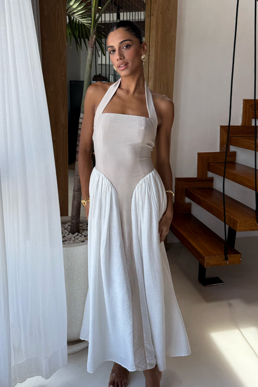 SAMMI MIDI DRESS - SAND/WHITE - SAMMI-MIDI-DRESS-3