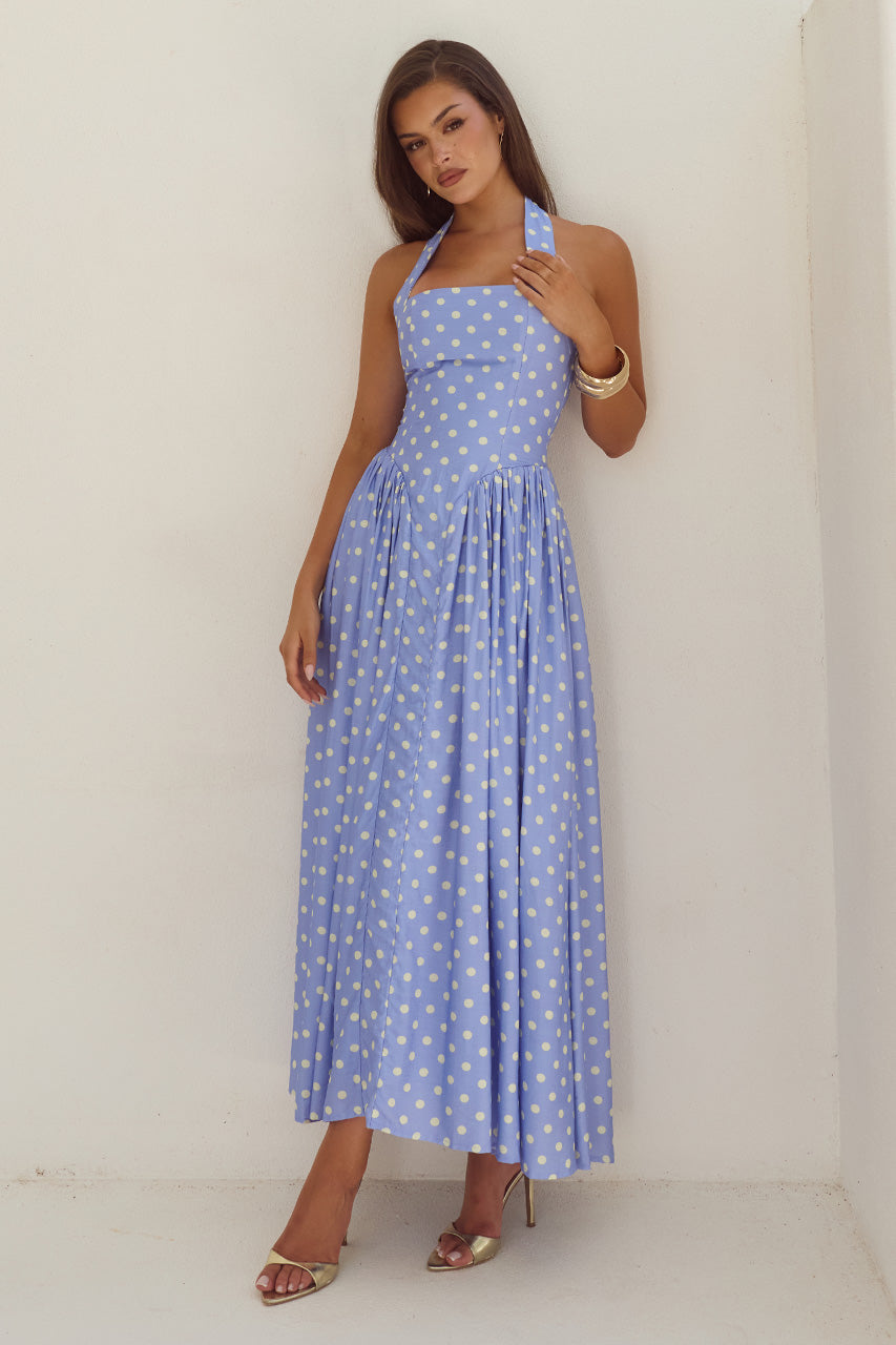 SAMMI HALTER MIDI DRESS - PERIWINKLE/LEMON POLKA - SAMMIHALTERMIDIDRESS-PERIWINKLELEMONPOLKA-07