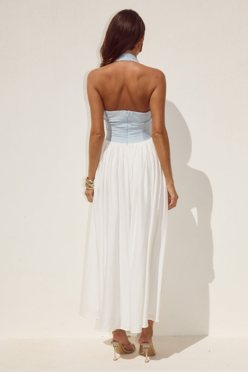 SAMMI HALTER MIDI DRESS - SKY BLUE/WHITE - SAMMIHALTERMIDIDRESS-SKYBLUEWHITE-4