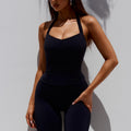 SAMMY BACKLESS HALTER TOP - BLACK