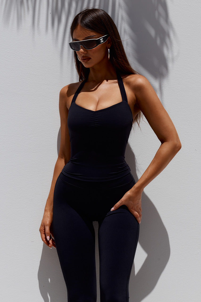 SAMMY BACKLESS HALTER TOP - BLACK XXL - SAMMYBACKLESSHALTERTOPxKIARAHIGHRISEFLAREDLEGGINGS-BLACK-05