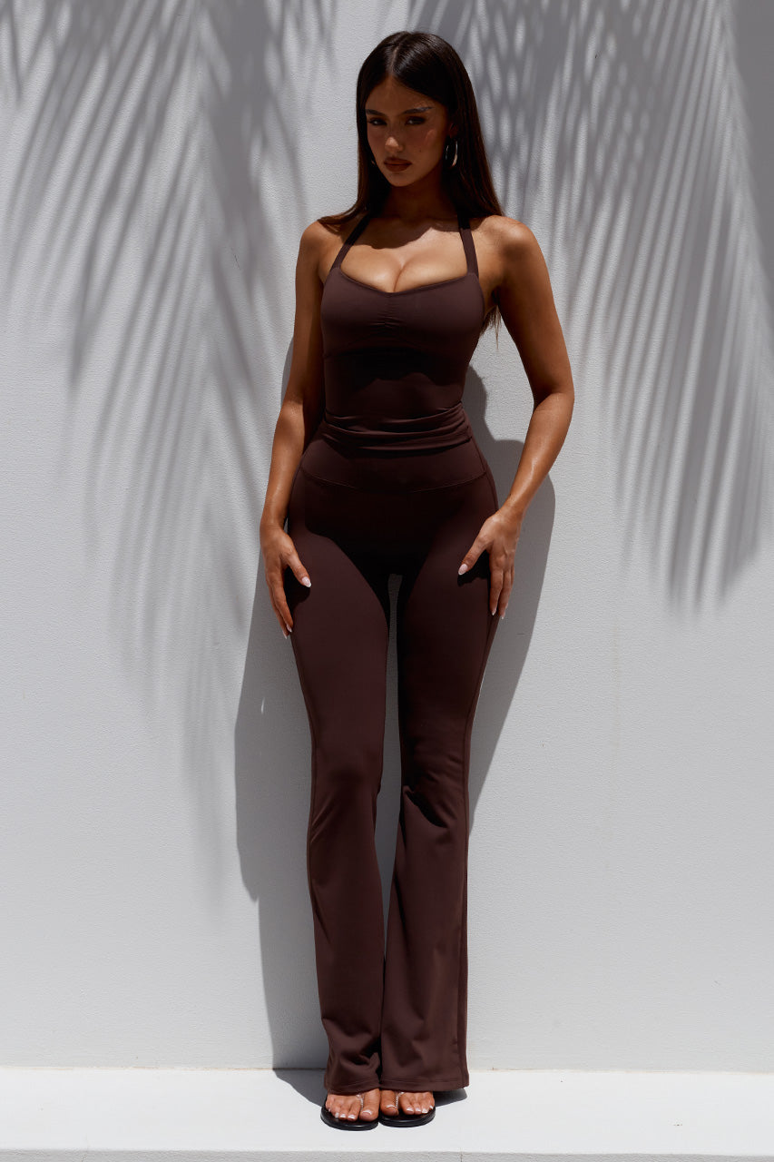 KIARA HIGH RISE FLARED LEGGINGS - CHOCOLATE XXL - SAMMYBACKLESSHALTERTOPxKIARAHIGHRISEFLAREDLEGGINGS-CHOCOLATE-01