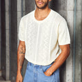 SANDER SHORT SLEEVE KNIT TOP - LEMON