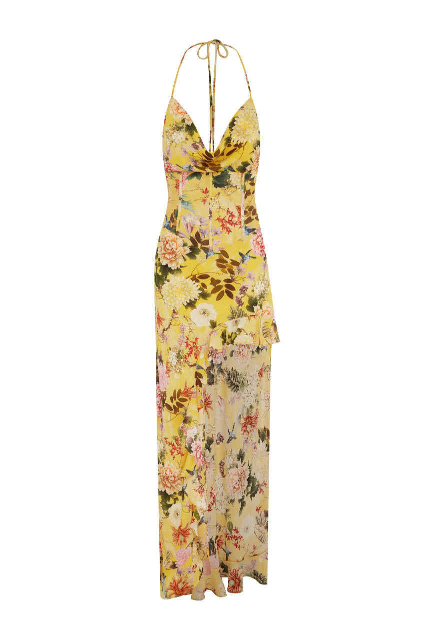 SANTONIA HALTER CORSET MAXI DRESS - KENDALL YELLOW - SANTONIAHALTERCORSETMAXIDRESS-KENDALLYELLOW-11