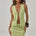 SAVANA KNIT MINI SKIRT WITH BELT - LIME