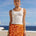 IDALIA SEQUIN MINI SKIRT - ORANGE