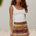 MARTINI SEQUIN MINI SKIRT - ANABELL RED