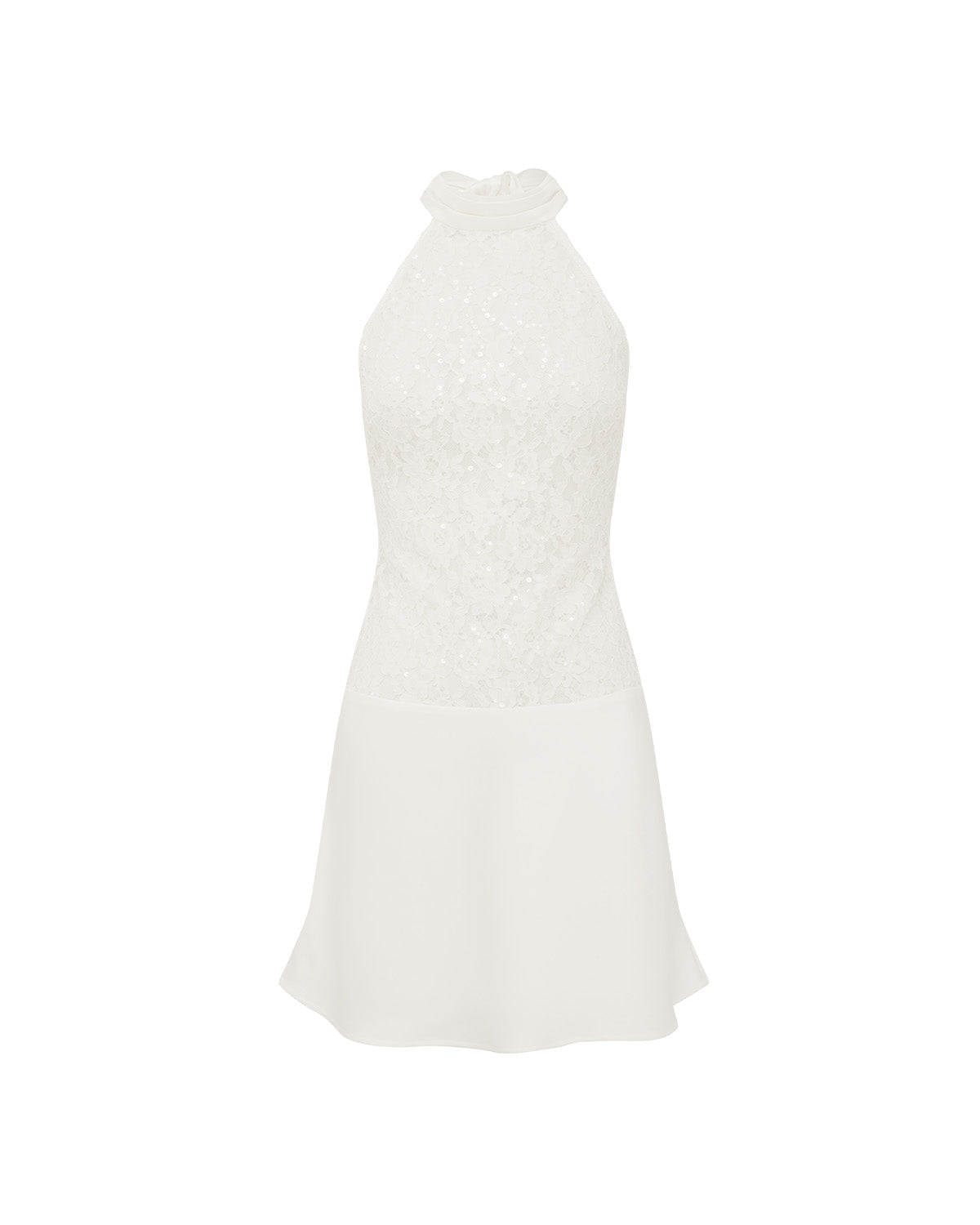 SENNA HALTER OPEN BACK MINI DRESS - WHITE - SENNAHALTEROPENBACKMINIDRESS-WHITE