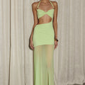 SEVILLE TWIST CUTOUT MAXI DRESS - KEY LIME