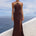 SHAE HALTER MAXI DRESS - BITTER CHOCOLATE