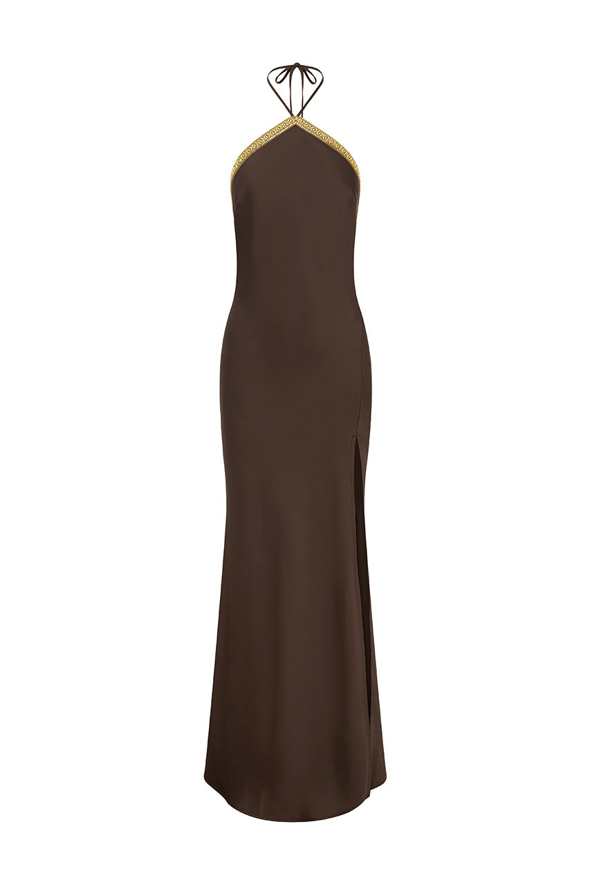 SHAE HALTER MAXI DRESS - BITTER CHOCOLATE - SHAEHALTERMAXIDRESSBITTERCHOCOLATE_9