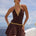 SHAE RUCHED MINI DRESS - BITTER CHOCOLATE