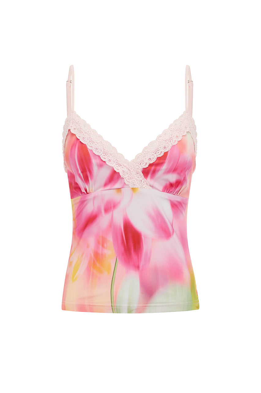 SHAYE LACE CAMISOLE TOP - BANKSIA FLOWER - SHAYELACECAMISOLETOP-BANKSIAFLOWER