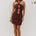 ETALLIA ELASTICATED MINI SKIRT - CHOCOLATE