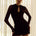 SIA KEYHOLE FITTED MINI DRESS - BLACK
