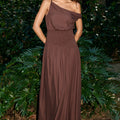 SIERA ONE SHOULDER MAXI DRESS - CHOCOLATE