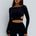 SJANA LONG SLEEVE TIE TOP - BLACK