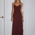 SOL RUCHED MAXI DRESS - ESPRESSO