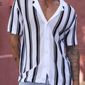 SOPER SHORT SLEEVE KNIT TOP - WHITE/BLACK