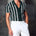 SOPER SHORT SLEEVE KNIT TOP - FOREST GREEN/WHITE
