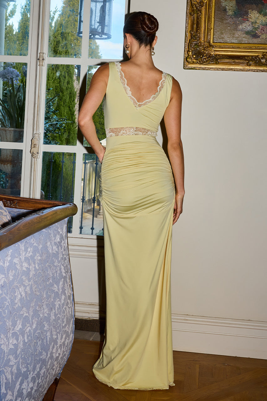 SOPHIA V-NECK LACE TRIM MAXI DRESS - BUTTER - SOPHIAV-NECKLACETRIMMAXIDRESS-BUTTER-6