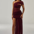 SORELLI ONE SHOULDER MINI DRESS - PLUM