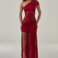 SORELLI ONE SHOULDER MINI DRESS - RED