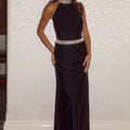 SORREL HALTER OPEN BACK MAXI DRESS - BLACK