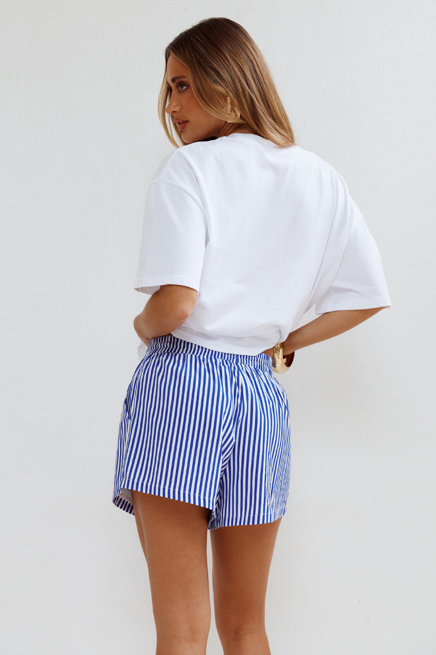 TILKA ELASTICATED TIE WAIST SHORTS - BLUE STRIPE - SPRITZGRAPHICT-SHIRT-SPRITZMULTIXTILKAELASTICEDTIEWAISTSHORTS-BLUESTRIPE-12