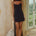 STARLA BUSTIER SCARF MINI DRESS - BLACK