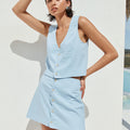 STELLA MINI SKIRT - SKY BLUE