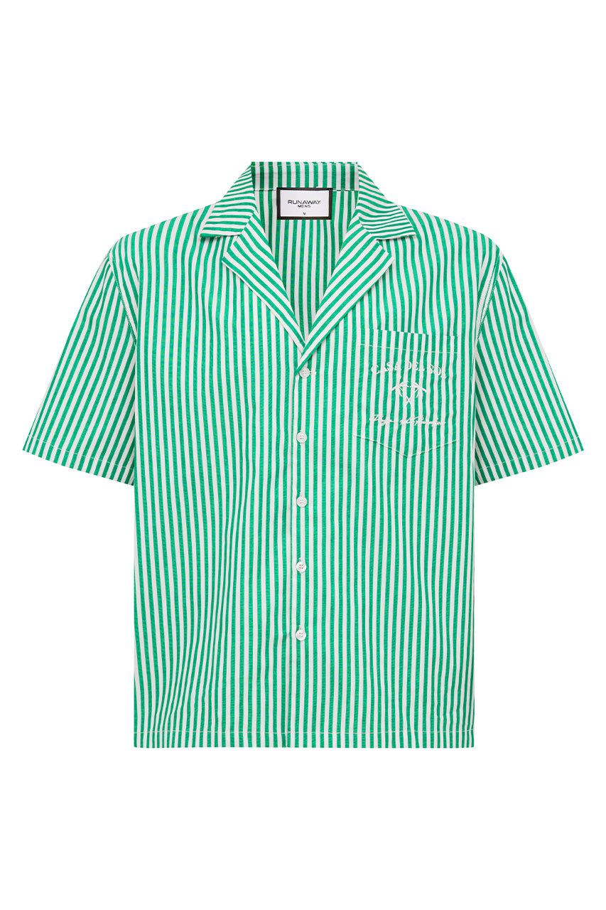 SYLAS SHORT SLEEVE SHIRT - GREEN STRIPE - SYLASSHORTSLEEVESHIRT-GREENSTRIPE